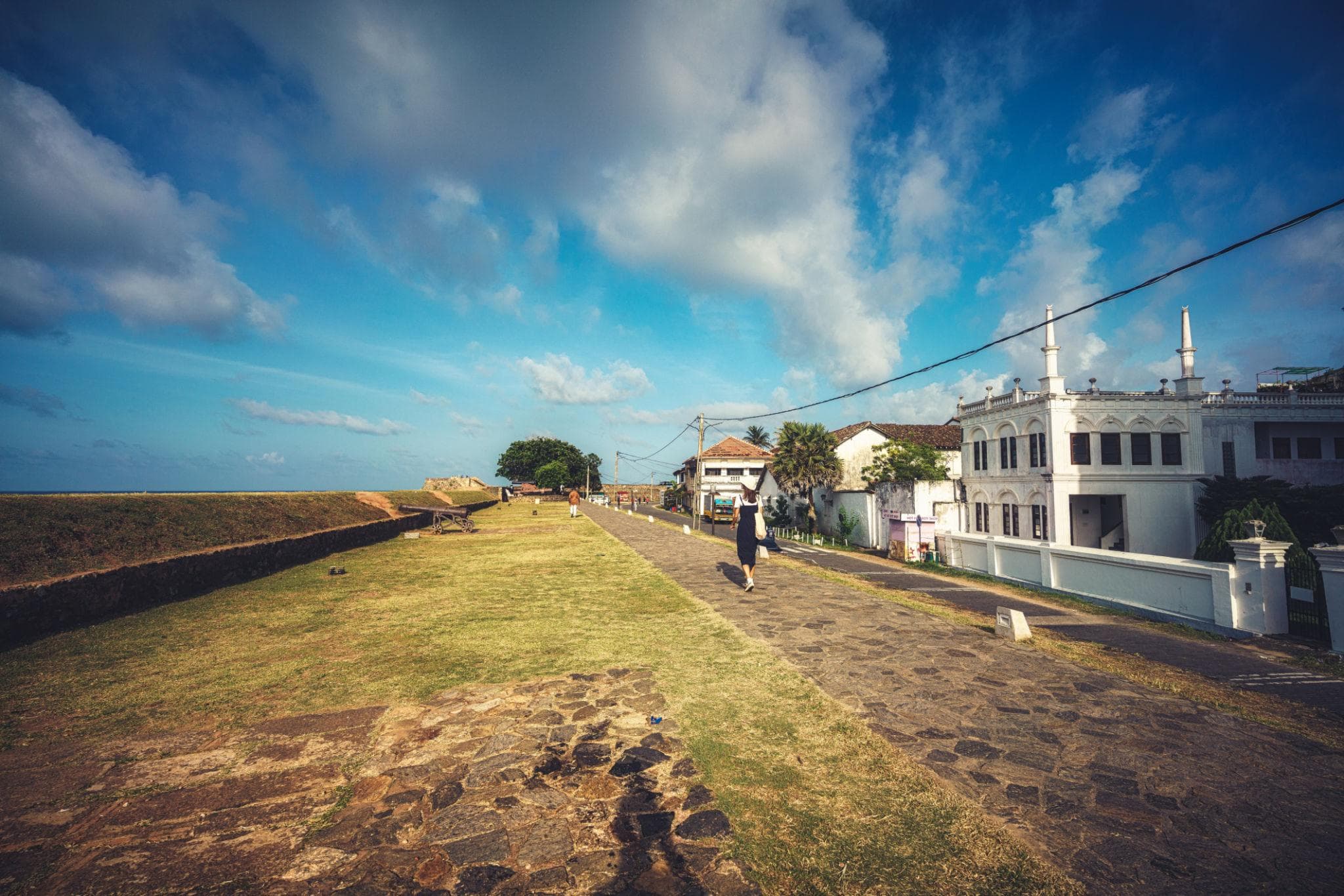 Historic streets and colonial architecture at Galle Fort, Sri Lanka